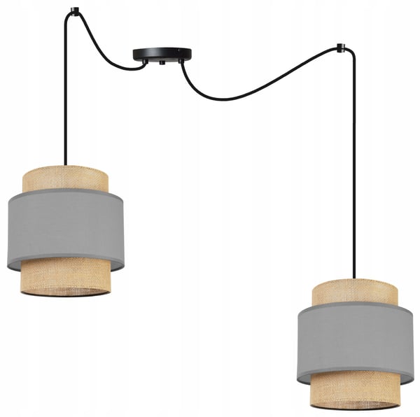 Hængende lampe, loftslysekrone, lampeskærm, boho juta
