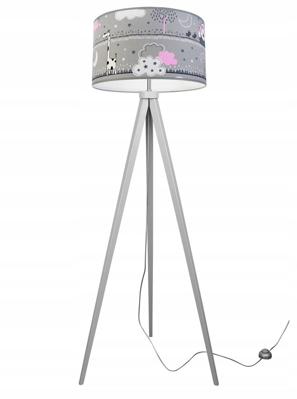 LOFT BØRNESTATIV LAMPE, LAMPESKÆRM, MØNSTER, LED