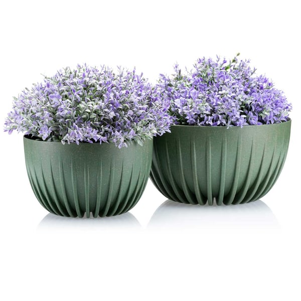 Avskalad ECO träblomkruka grön 24x14 cm
