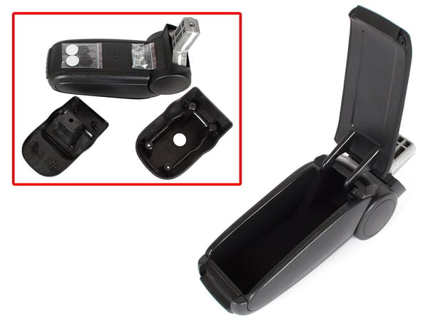 Opel Corsa D 06-14 armlén svart ekoläder med monteringsset