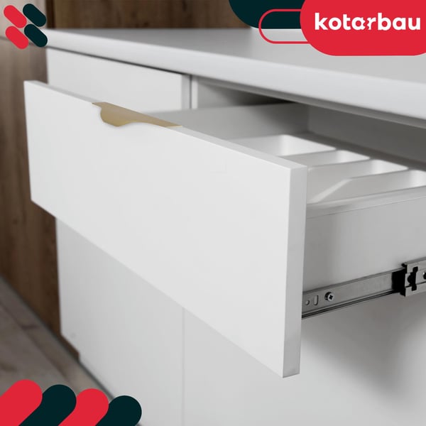 KOTARBEAU® Modern Edge møbelgreb aluminium mat guld 256/276 mm sæt à 6