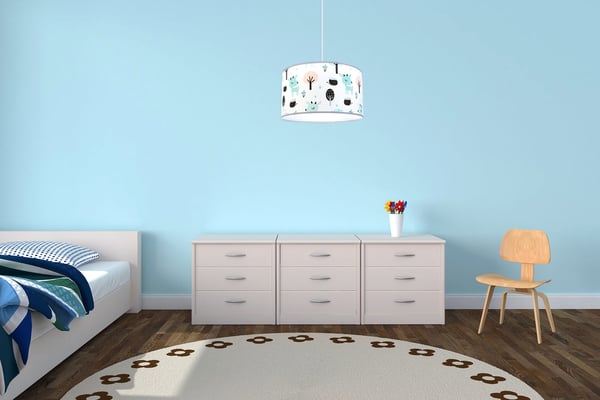 BØRNES LOFTSLAMPE LED-LAMPESKÆRM BAMBI