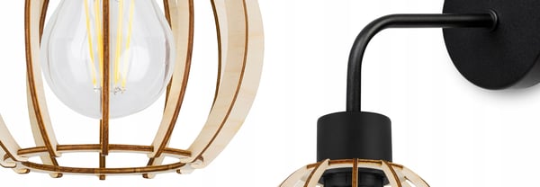VÆGLAMPE, FIRKANTET LAMPE, LOFTSLAMPE, TRÆSKÆRM, LED