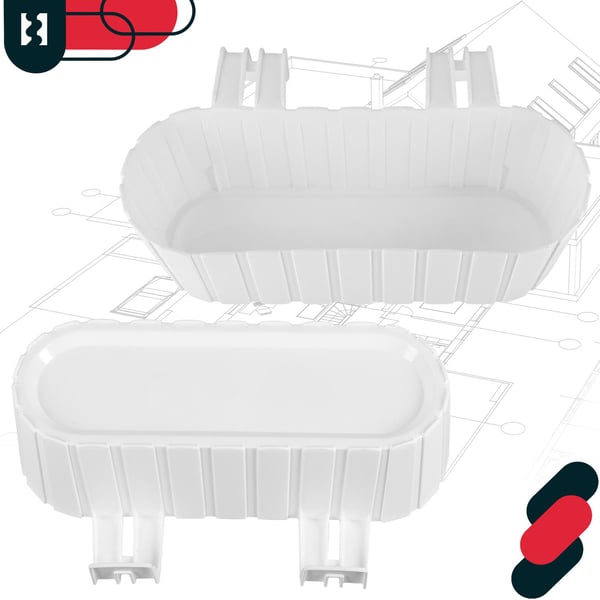 KOTARBAU® Balkonglåda blomkruka för räcke oval rustik vit 400 mm 6-pack