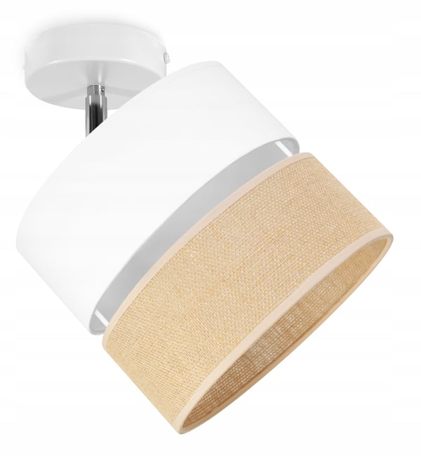 LOFTSLAMPE, VÆGLAMPE, JUTESKÆRM, 20 CM, HVID