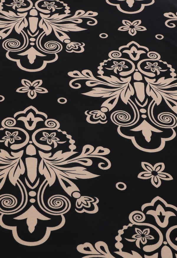 Tuolinpäällinen musta kuviollinen kuminauha [21P]