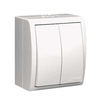 Aquarius dobbelt hermetisk afbryder IP54 hvid - E131AA-KN289