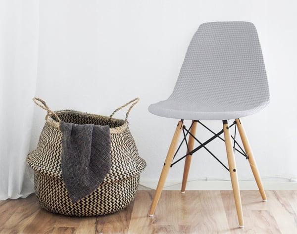 KLÄDSEL skandinavisk stol ljusgrå jacquard