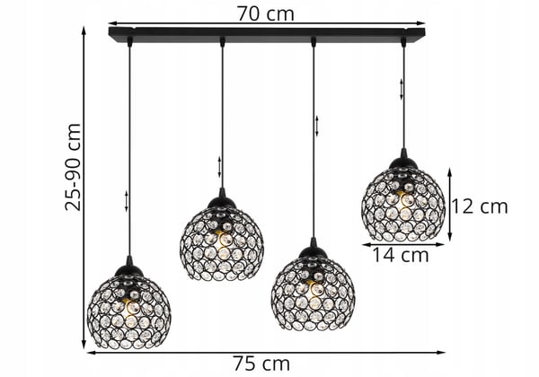 HÆNGELAMPE LYKRONE TIL LOFT LED KRYSTAL