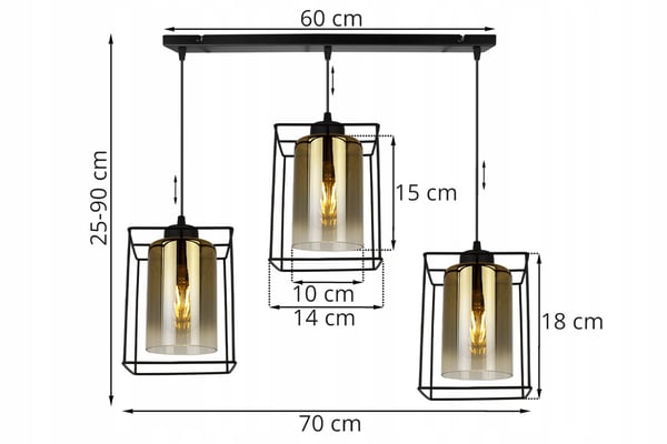MODERNE ELEGANT HÆNGELAMPE MED GLASSKÆRM