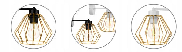 GYLDEN VÆGLAMPE, LED TRÅDLOFTSLAMPE
