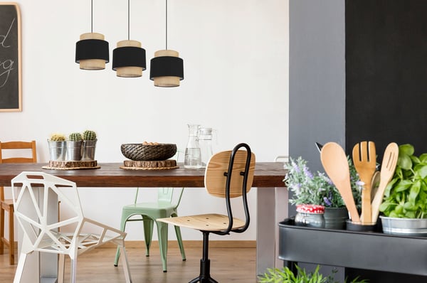 Hængende lampe, loftslysekrone, lampeskærm, boho juta