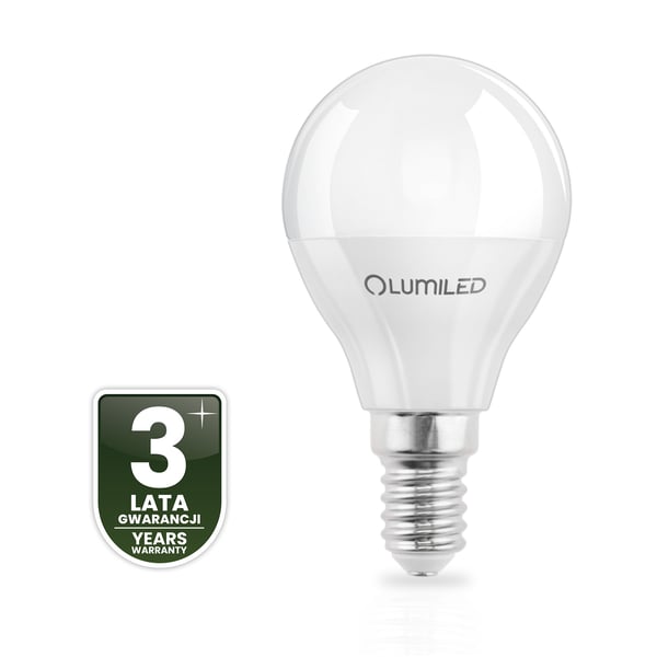 6x LED-pære E14 kugle P45 10W = 75W 1100lm 6500K kold hvid 180° LUMILED