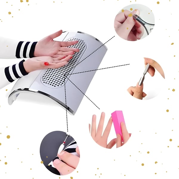 Støvopsamler til negle, manicure, fræsemaskiner, 3 ventilatorer, 2 poser