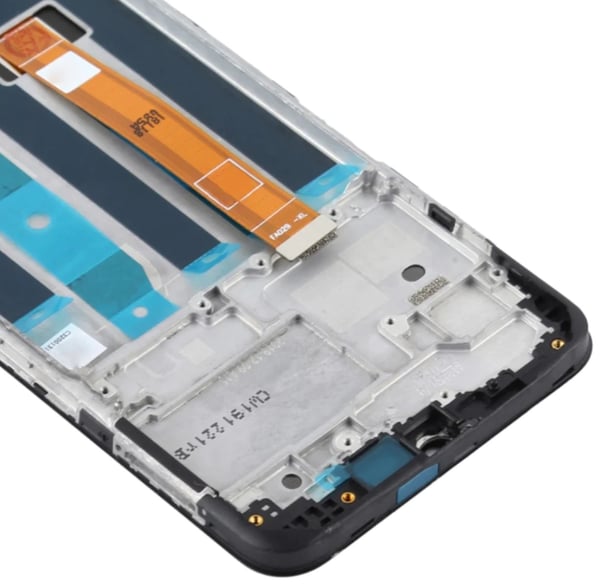 Oppo A8/A31 2020 original LCD-skærm og berøringsskærm renoveret sort ramme