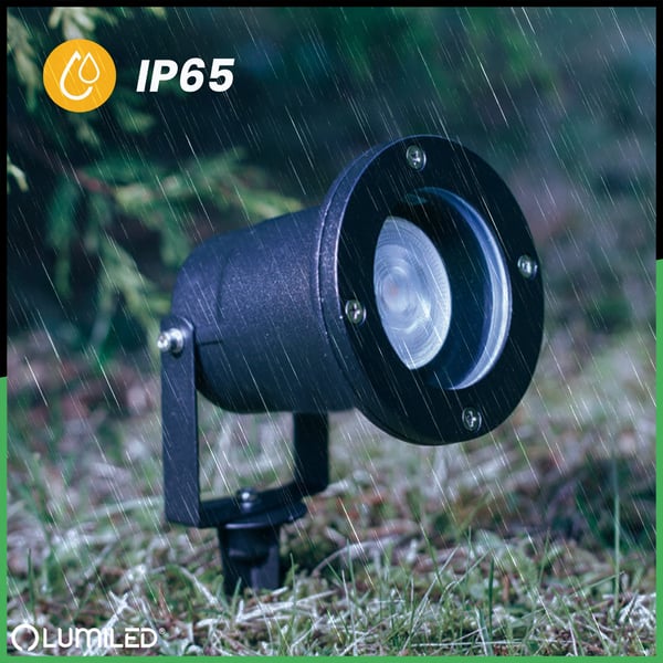 Trädgårdslampa LED GU10 IP65 vattentät svart med 1m sladd HORTI LUMILED