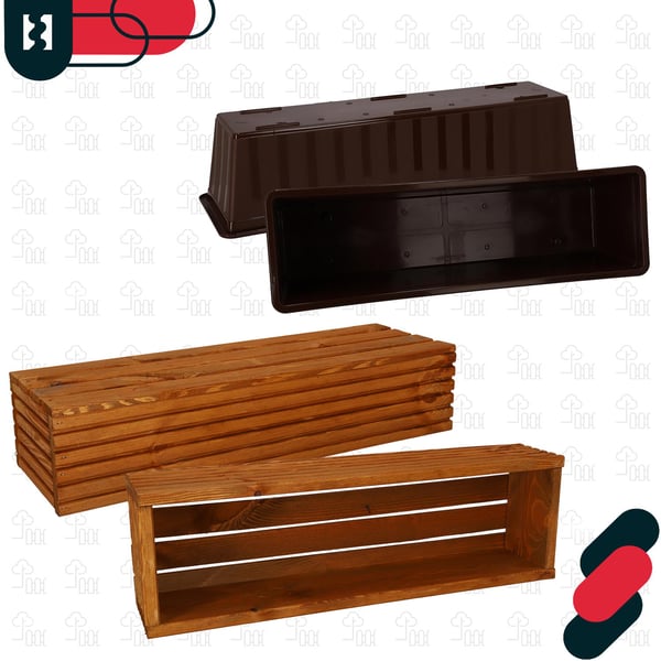 Kotarbau® Kukkaruukkulaatikko Puinen puutarhan istutuslaatikko terassille ja sisäkkeellä Tammi 64 x 20 CM