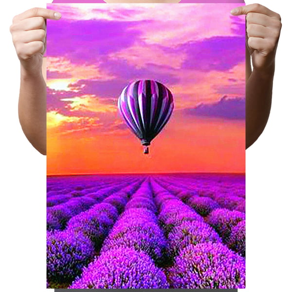 Ob_L_127 diamantmålning 30x40 - natur, ballong över heden