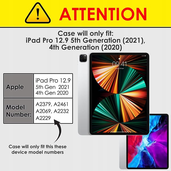 Suojakuori Apple iPad Pro 12.9" 4/5/6. sukupolvelle, sininen, läpällä