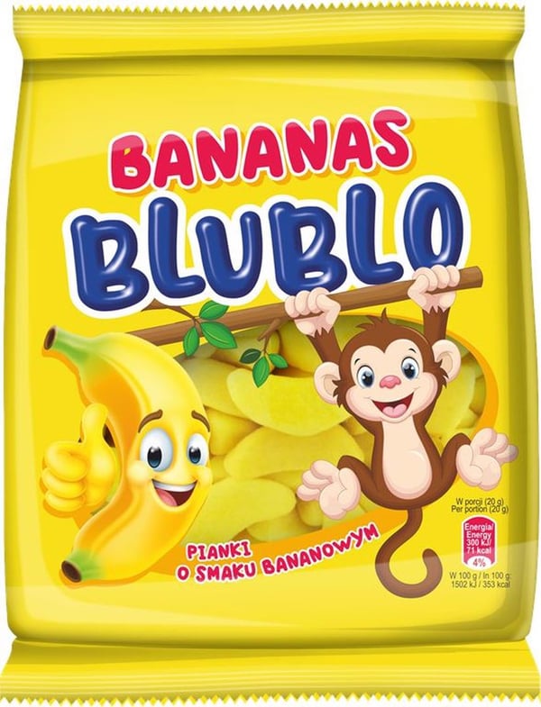 Blublo banaanivaahtokarkkihyytelöt 80 g