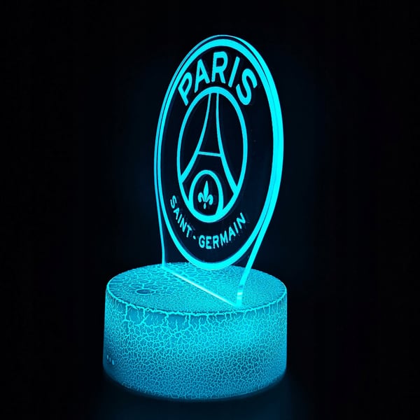 Paris Saint-Germain PSG 16 LED 3D Nattlampa för Barn + Fjärrkontroll