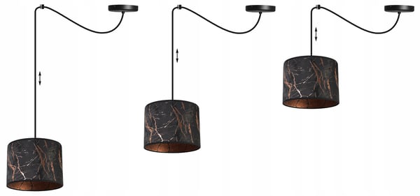Lofthængende lampe, Spider lampeskærm, marmor, kobber