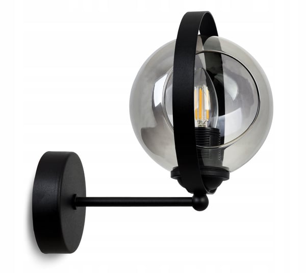MODERNE GLAS VÆGLAMPE MED GRAFITRING