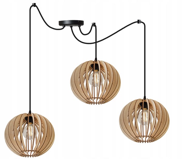 MODERN LED-TAKLAMPA I TRÄ
