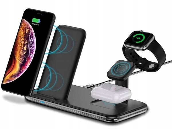 TRÅDLØS INDUKTIV DOCKINGSTATION 25W 3-i-1 iPhone Airpods