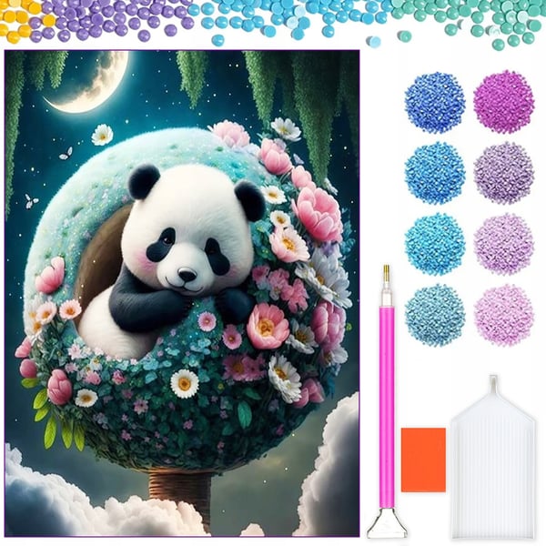 Ob_L_22 diamantmaling 30x40 dyr panda