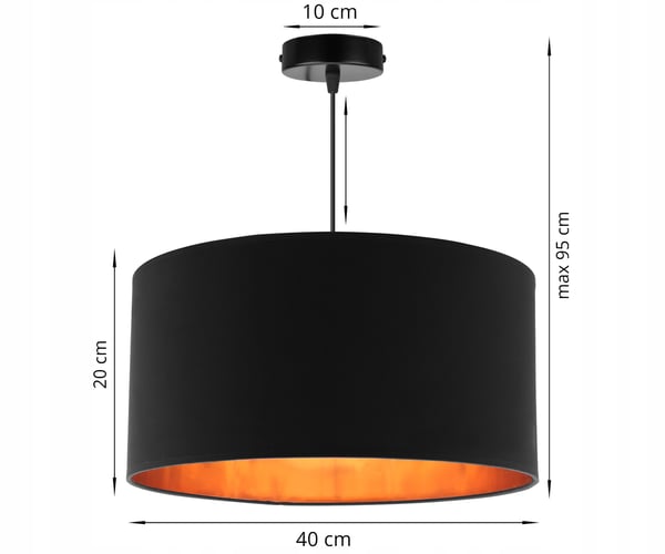 LOFTSLAMPE MED GYLDET LED-SKÆRM