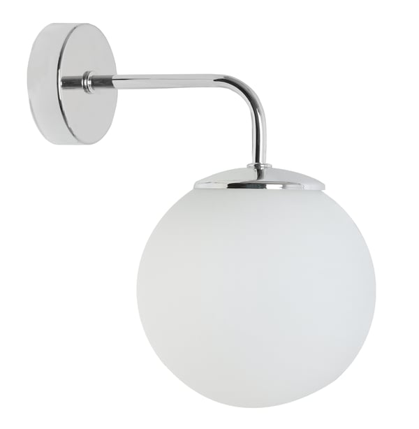SIENA KROM VÄGGLAMPA 1 MATTVIT LAMPSKÄRM E14