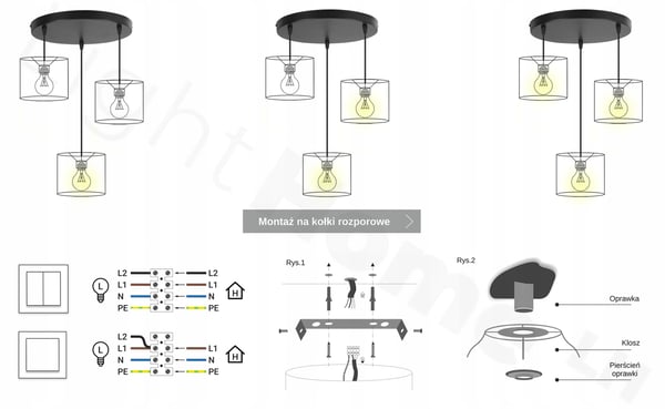 Hængende lampe, loftslysekrone, lampeskærm, boho juta