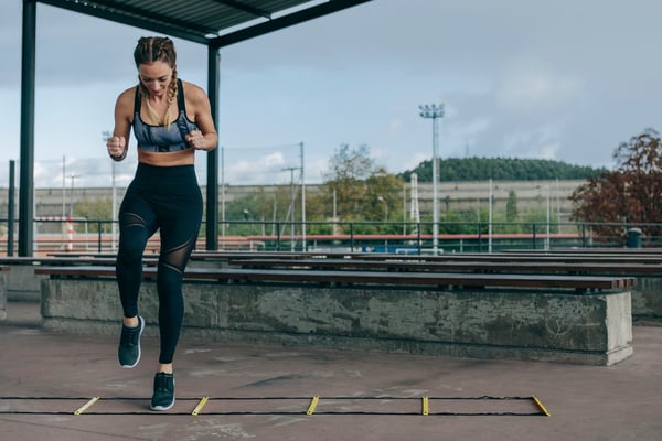 Gymnastikstige til træningsøvelser, foldbar sportsstige 6m