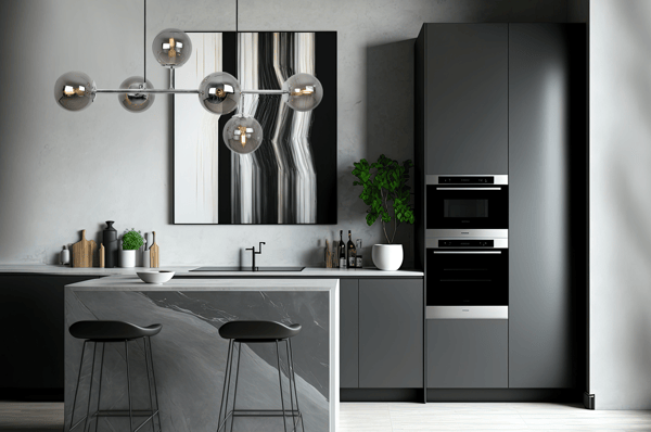 SIENA LOFTLAMPE KROM 6 FLAD GRAFITLAMPE E14 LANGE ARME