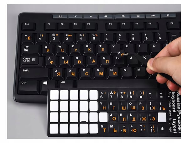 Tarrat Kannettavan tietokoneen näppäimistötarrat PC 13x13 kyrillinen ja QWERTY