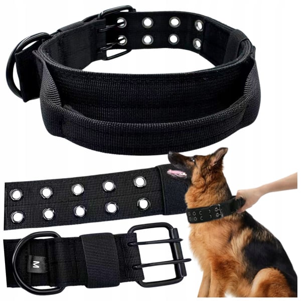 Hundhalsbandstejp med handtag brett starkt justerbart XL 54-64 cm