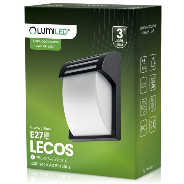 Udendørs væglampe LED E27 25cm LECOS LUMILED
