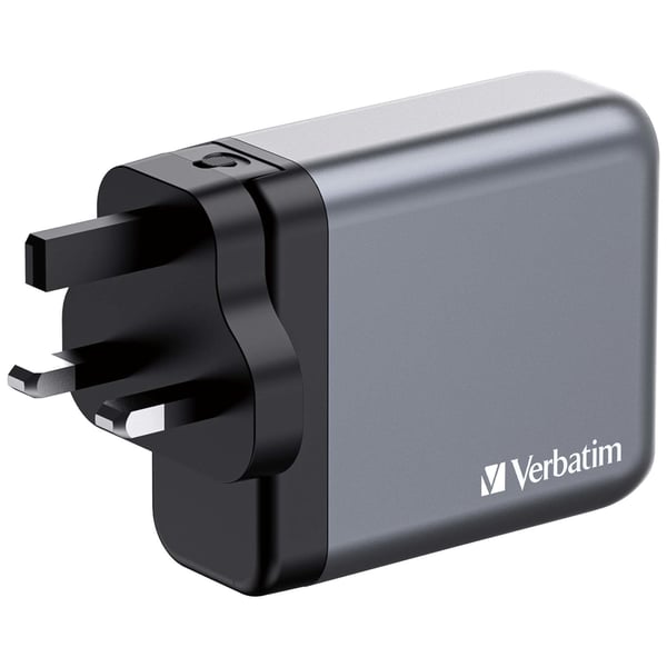 Verbatim GaN GNC-140 Vægoplader 3xUSB-C PD (2x140W+20W) 1xUSB-A QC 3.0