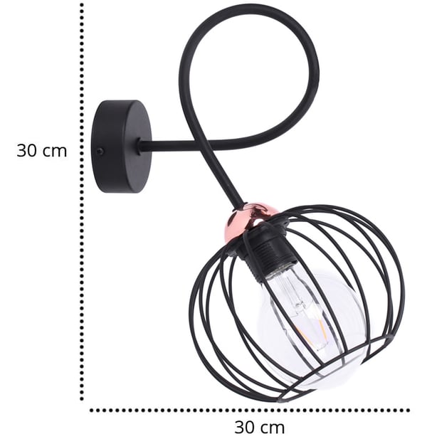 Stilfuld loftsvæglampe i kobbertråd