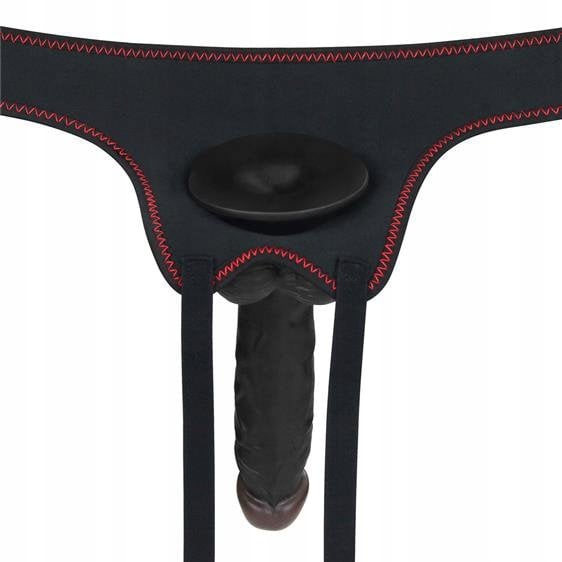 Lovetoy enkelt strap-on-set 8,5'' svart