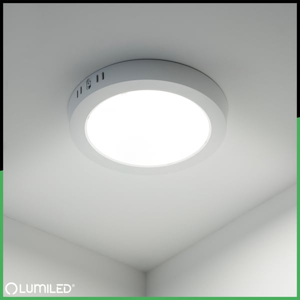 Taklampa inbyggnadsmontering LED 24W rund 4000K GLOW vit LUMILED