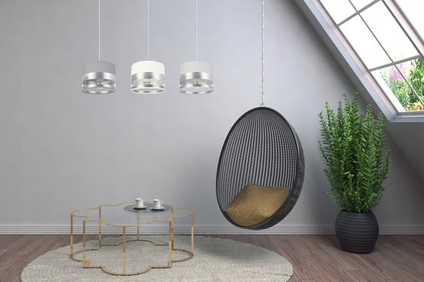 MODERNE LOFTHÆNGELAMPE MED KROM LED-LAMPESKÆRM