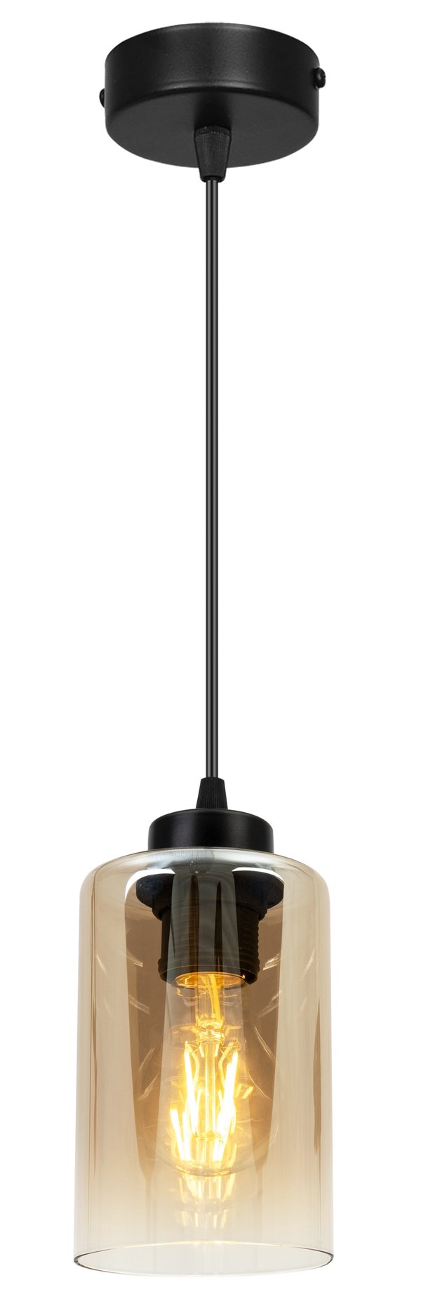 Loftlampe, hængende lysekrone, loftslampe, elegant glaslampe, grafit
