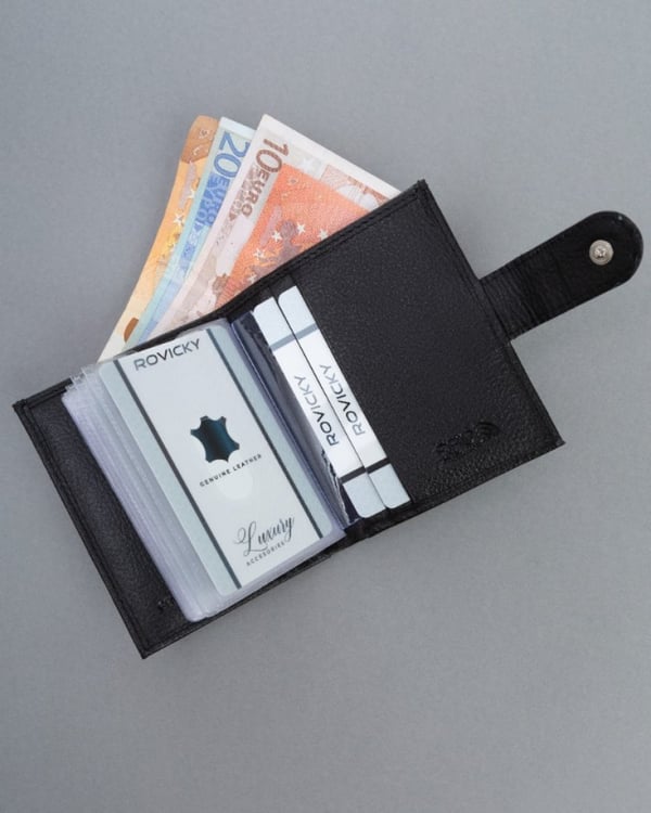 Läderfodral för kort TW-04-PDM-BP-9083 Svart