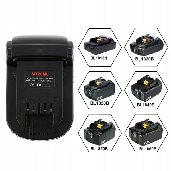 Makita 18V til Milwaukee 18V batteriadapter/konverter (MT20ML)