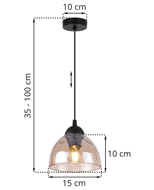 Venice 1-lampe pendellampe, honningfarvet skærm, E27