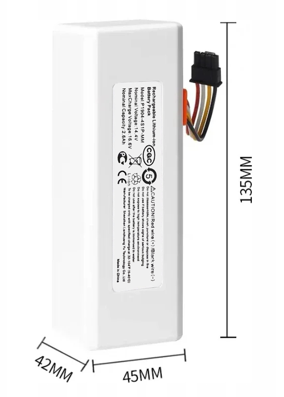 Ladattava akku Xiaomi Mi Robot -imuriin 1C Mijia 1C 14.4V 2600mAh
