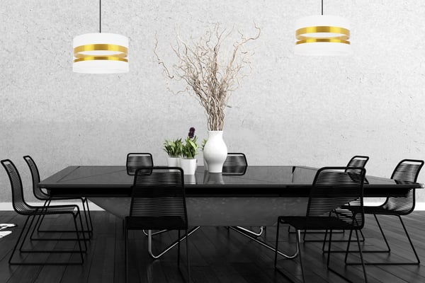 ELEGANT GULD LOFTHÆNGELAMPE MED LED-SKÆRM
