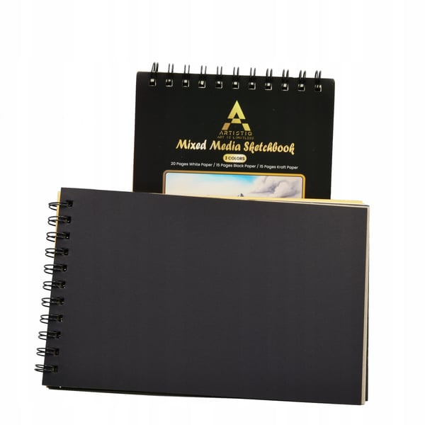 Artistiq spiralbind notesbog A5 50 ark 3-farver 120 g/m2